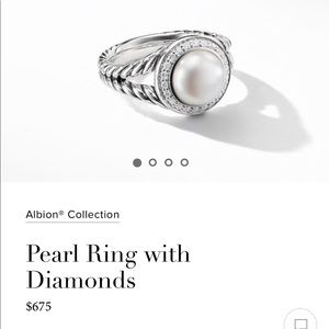 David Yurman Pearl Ring with Diamonds